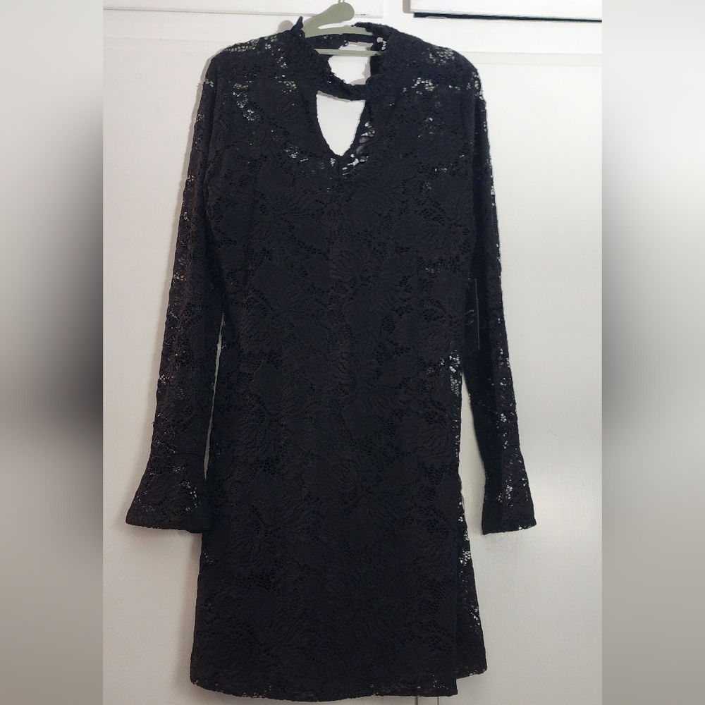 NWT Idyllwind Black Lace Moc Dress Size M